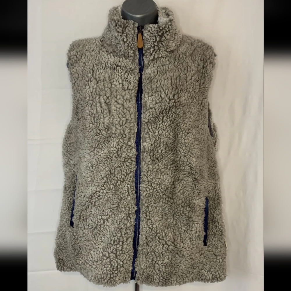 Cozy Sherpa Zip Vest - Gray